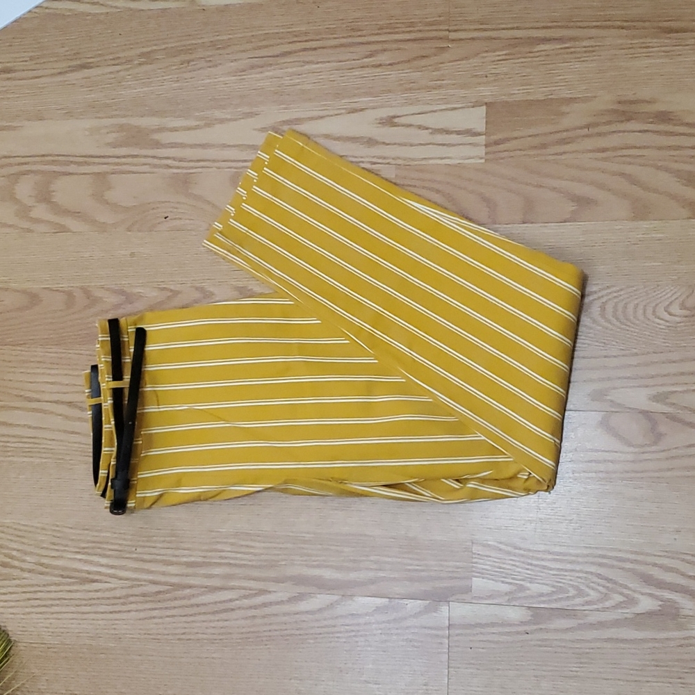 Forever21 Vertical Striped Mustard Business Pants, NWOT